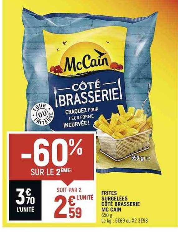 frites surgelées côté brasserie mc cain