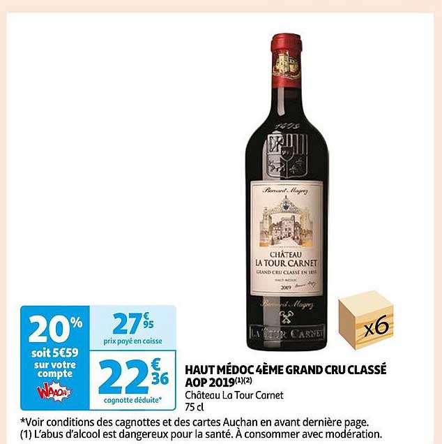 Haut Médoc 4ème Grand Cru Classé Aop 2019 Château La Tour Carnet