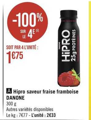 Hipro Saveur Fraise Framboise Danone
