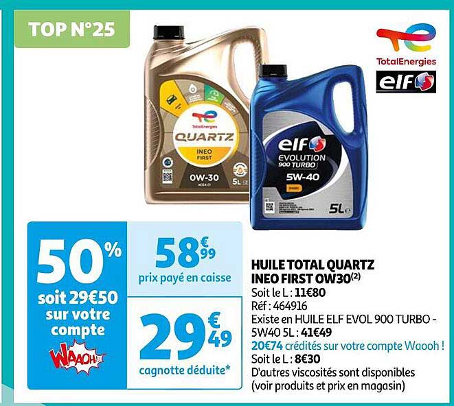 huile total quartz ineo first 0w30