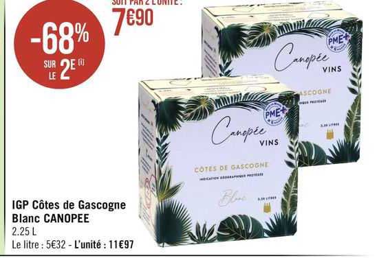 igp côtes de gascogne blanc canopée