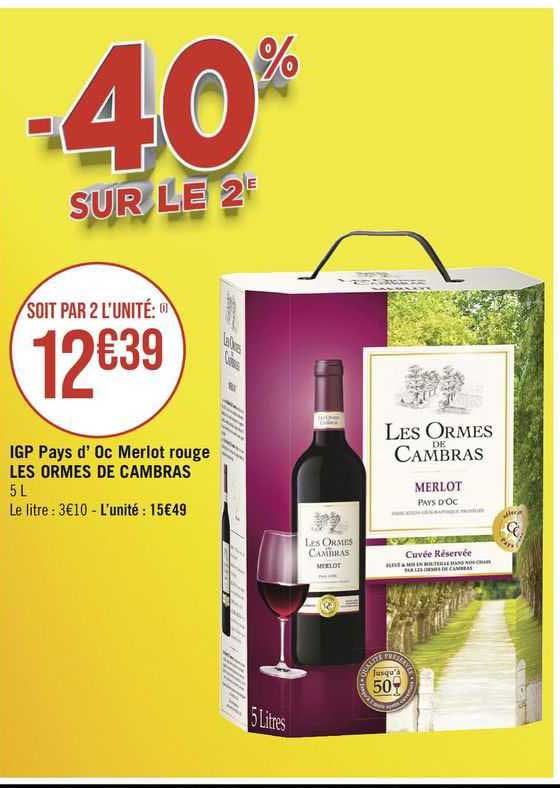 igp pays d'oc merlot rouge les ormes de cambras