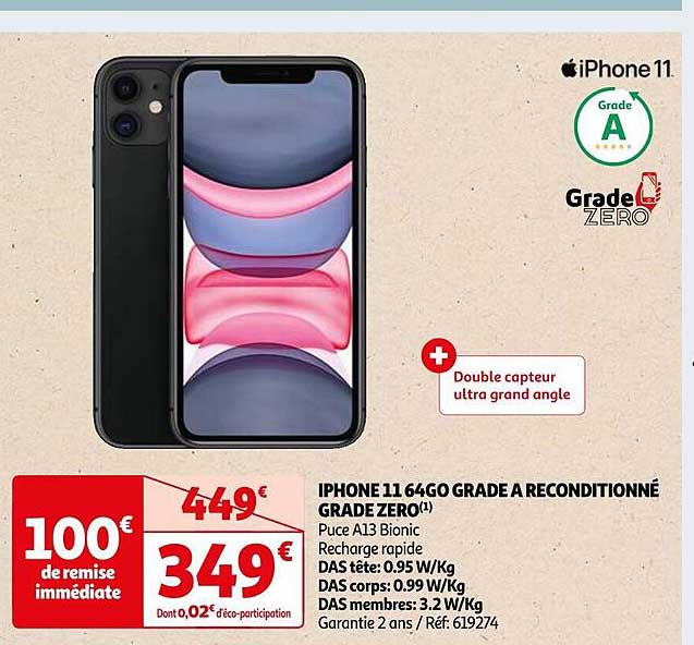 Iphone 11 64 Go Grade à Reconditionné Grade Zéro