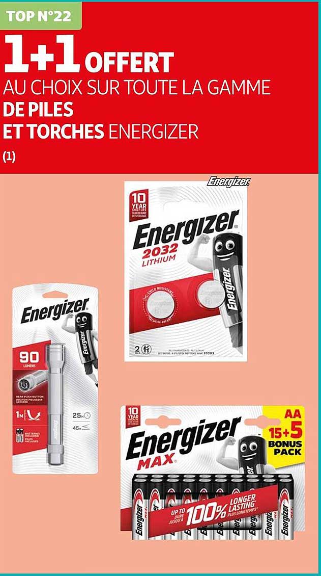 la gamme de piles et torches energizer