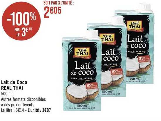 lait de coco real thaï