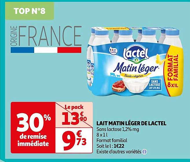 Lait Matin Léger De Lactel