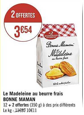 le madeleine au beurre frais bonne maman