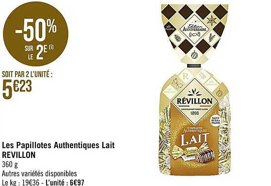 les papillotes authentiques lait révillon