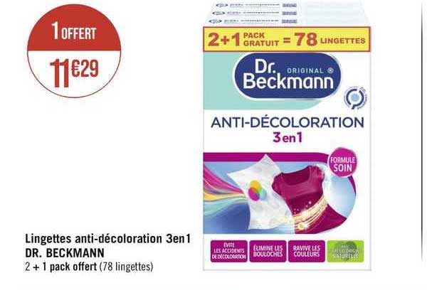 lingettes anti-décoloration 3 en 1 dr. beckmann