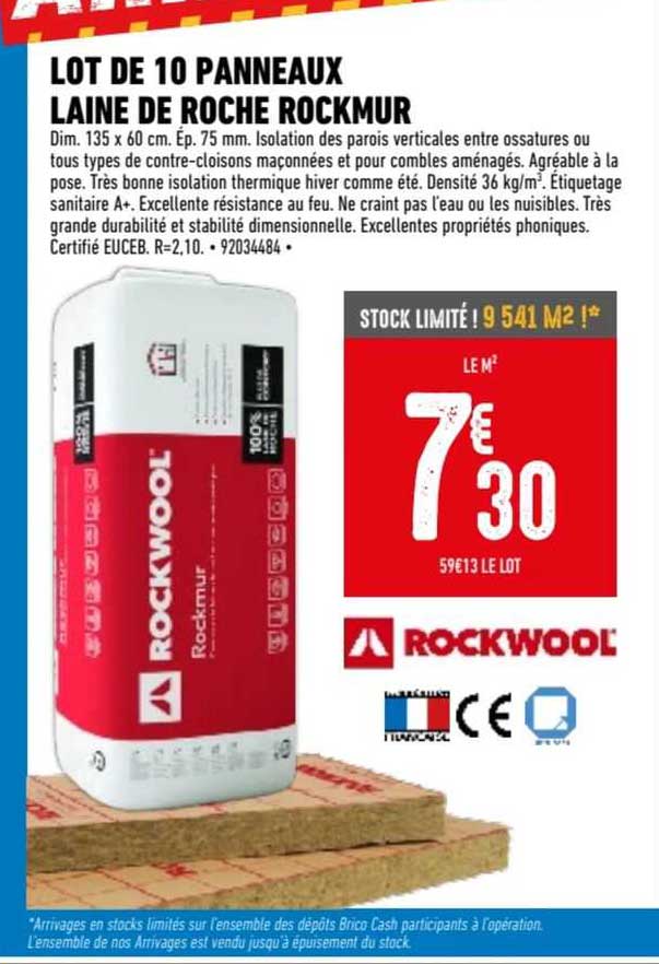 Lot De 10 Panneaux Laine De Roche Rockmur Rockwool