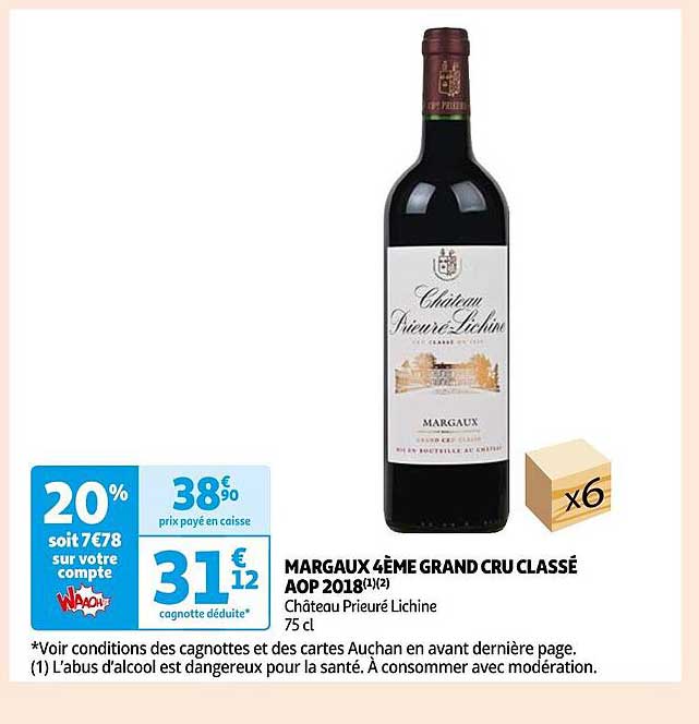 margaux 4ème grand cru classé aop 2018 château prieuré lichine