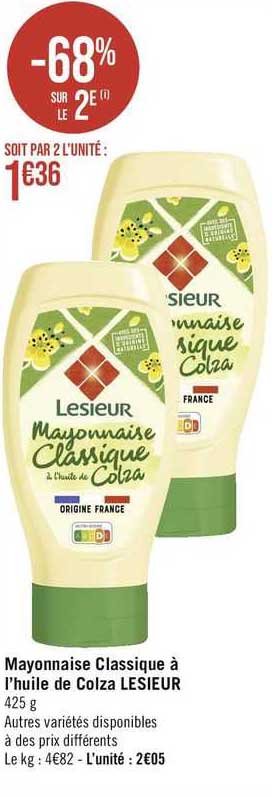 Mayonnaise Classique à L'huile De Colza Lesieur