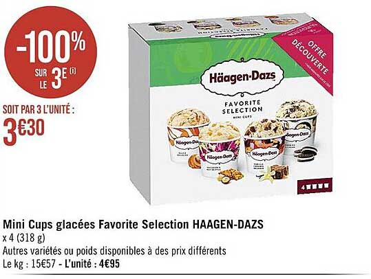 mini cups glacées favorite sélection häagen-dazs