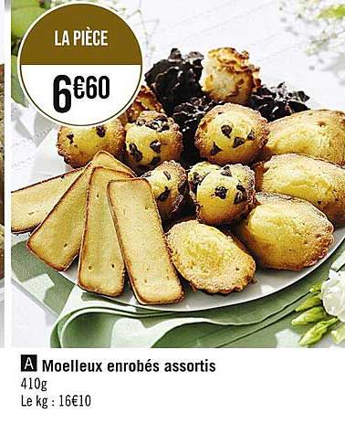 moelleux enrobés assortis