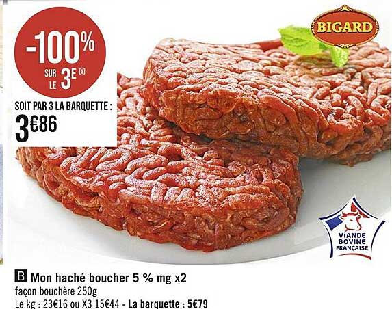 mon haché boucher 5% mg x 2
