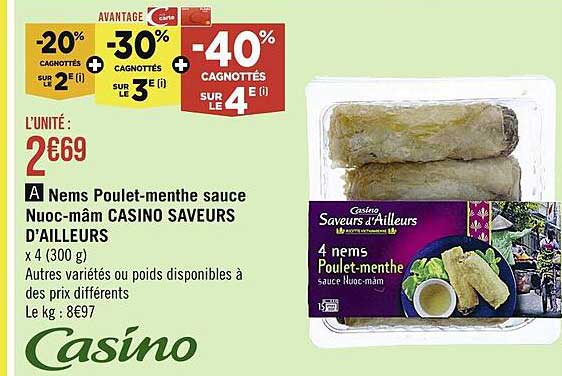 nems poulet-menthe sauce nuoc-mâm casino saveurs d'ailleurs