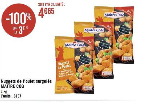 nuggets de poulet surgelés maître coq