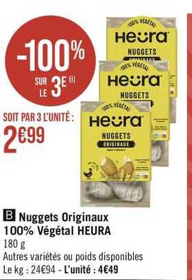 nuggets originaux 100% végétal heüra