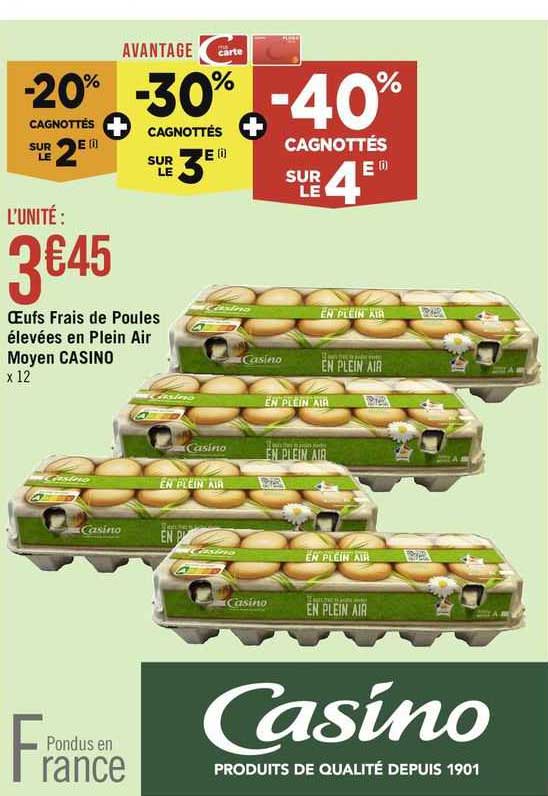 œufs Frais De Poules élevées En Plein Air Moyen Casino