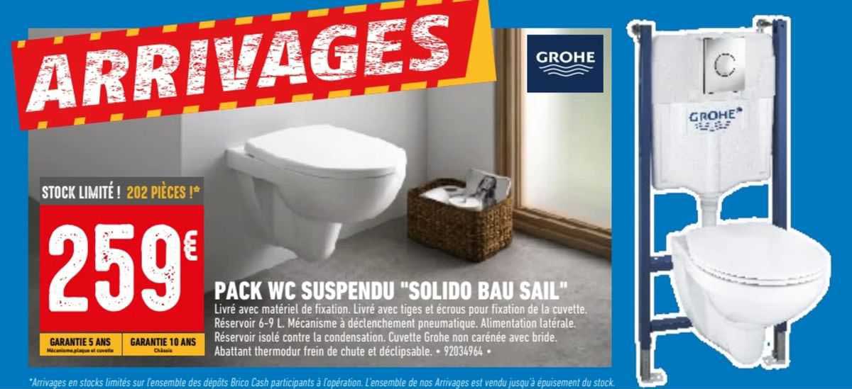 pack wc suspendu "solido bau sail" grohe