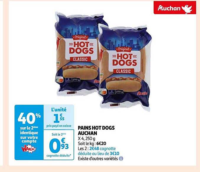 pains hot dogs auchan