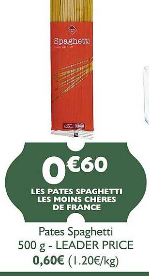 pates spaghetti - leader price