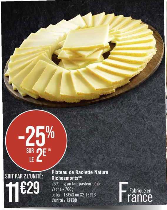 plateau de raclette nature riches monts