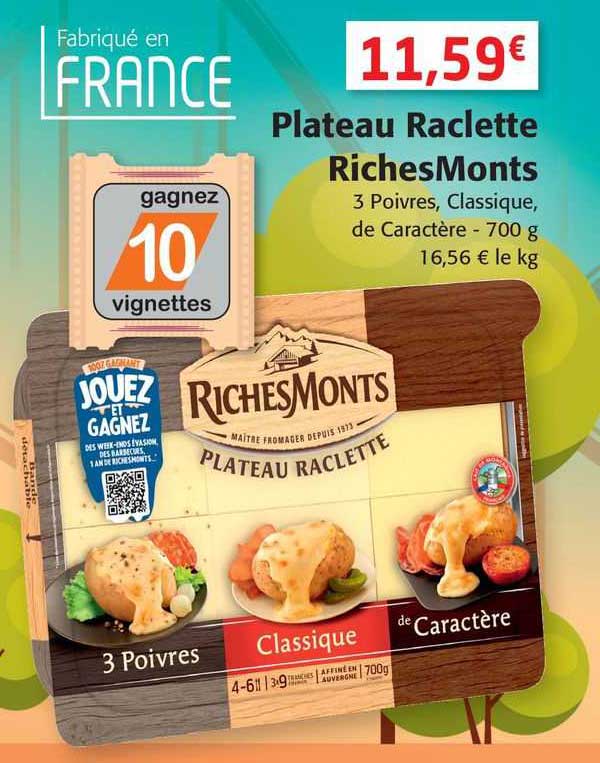 plateau raclette riches monts