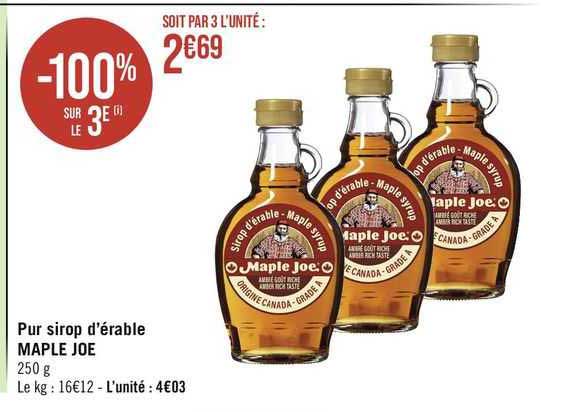 pur sirop d'érable maple joe
