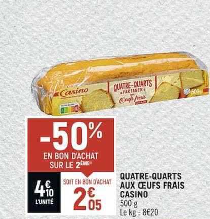 quatre-quarts aux œufs frais casino