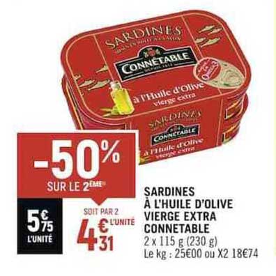 Sardines à L'huile D'olive Vierge Extra Connétable