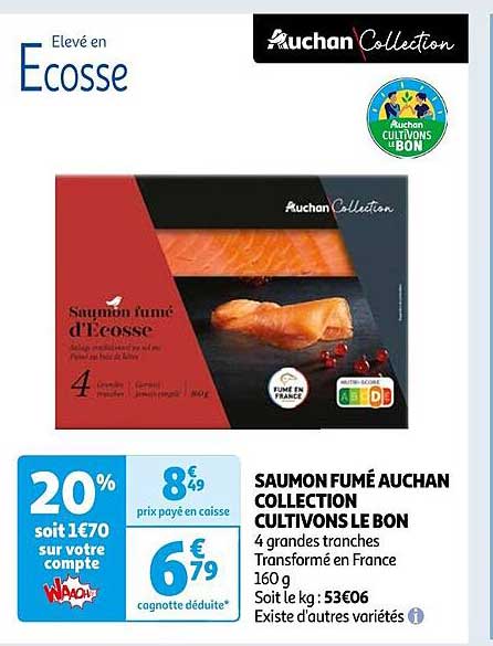 saumon fumé auchan collection cultivons le bon