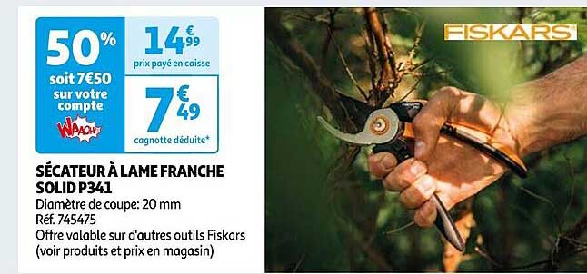 sécateur à lame franche solid p341 fiskars