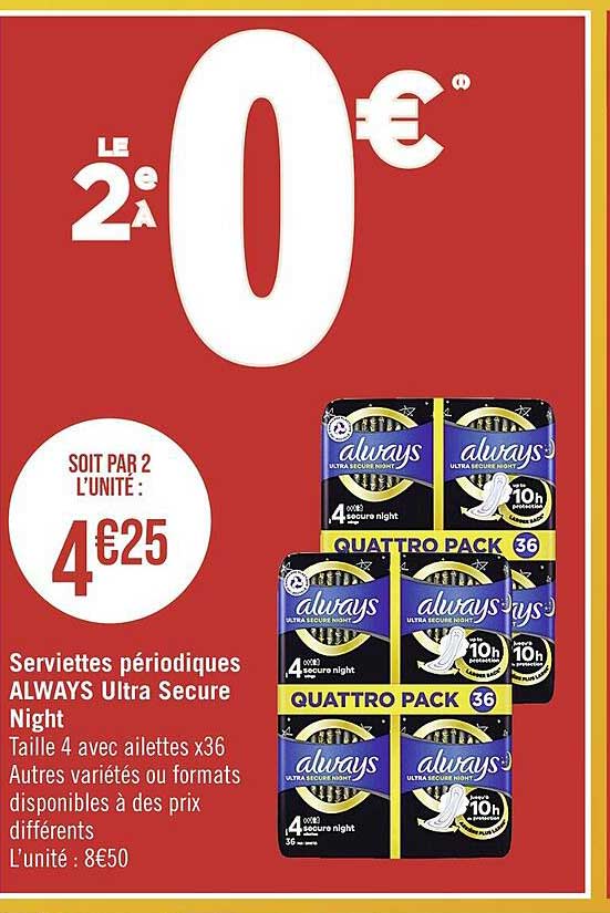 Serviettes Périodiques Always Ultra Secure Night