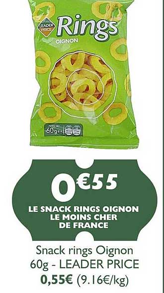 snack rings oignon - leader price