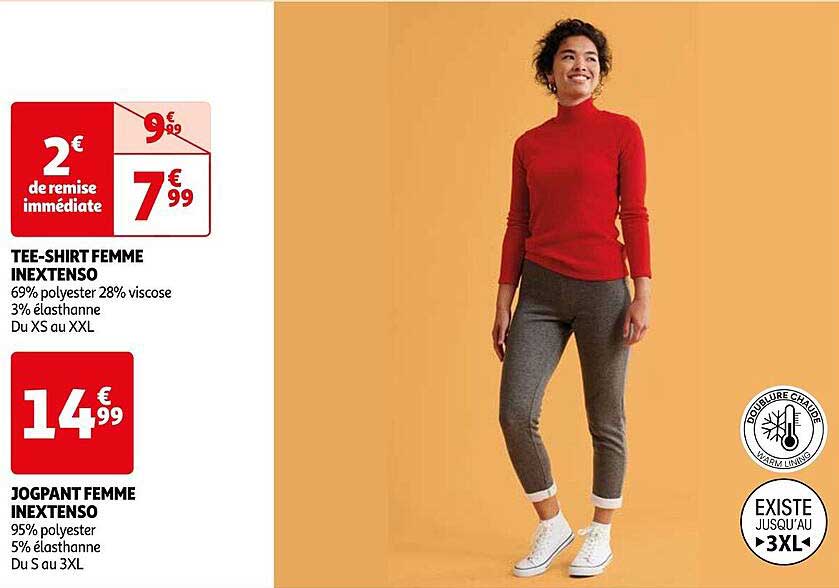 tee-shirt femme inextenso, jogpant femme inextenso