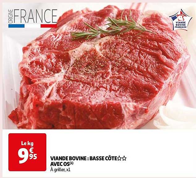 viande bovine : basse côte**avec os