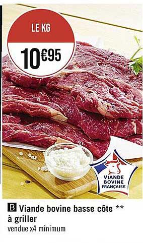 viande bovine basse côte**à griller