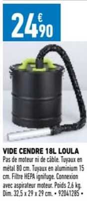 vide cendre 18l loula