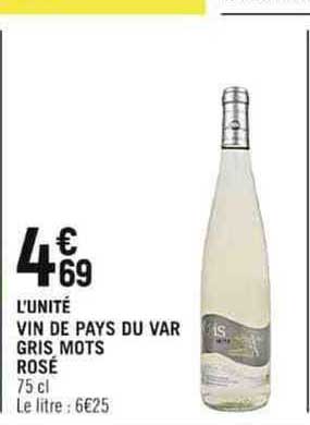 vin de pays du var gris mots rosé