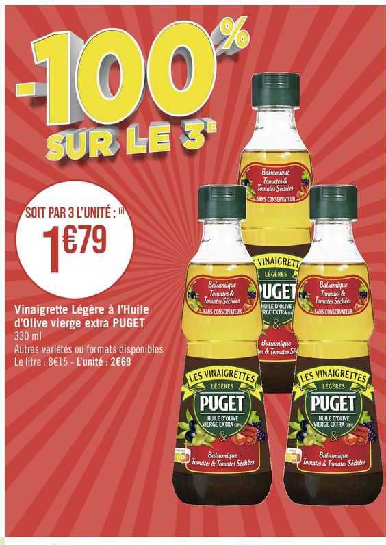 Vinaigrette Légère à L'huile D'olive Vierge Extra Puget