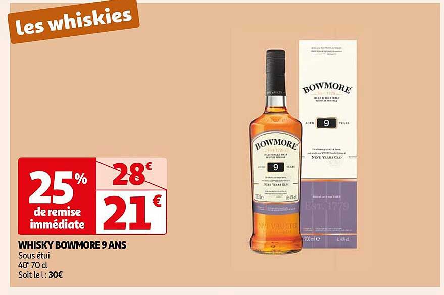 whisky bowmore 9 ans