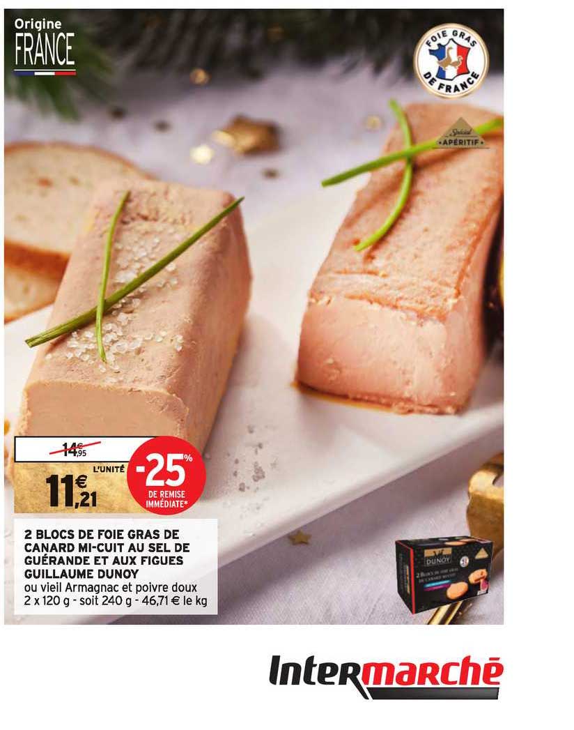 2 blocs de foie gras de canard mi-cuit au sel de guérande et aux figues guillaume dunoy