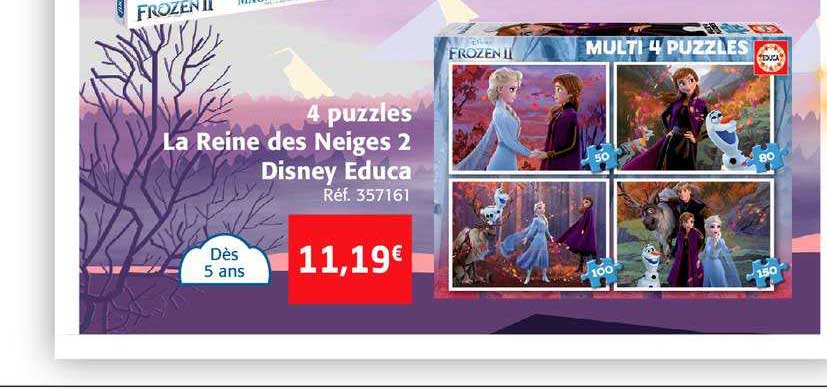 4 puzzles la reine des neiges 2 disney educa