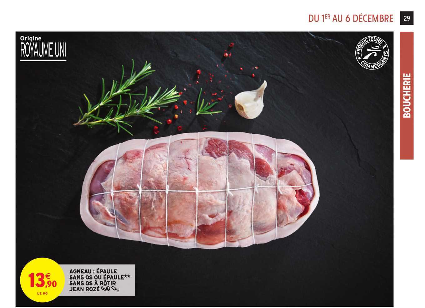 agneau : épaule sans os ou épaule sans os à rôtir jean rozé