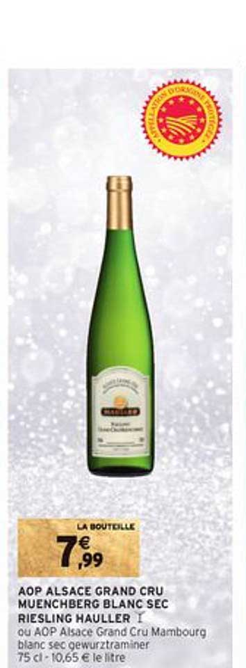 Aop Alsace Grand Cru Muenchberg Blan Sec Riesling Hauller