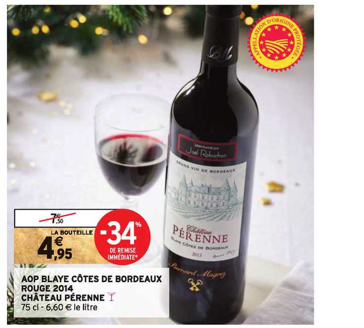 Aop Blaye Côtes De Bordeaux Rouge 2014 Château Pérenne
