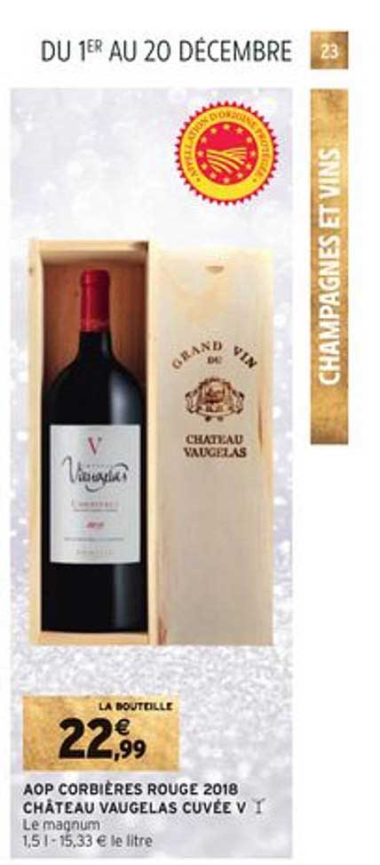 aop corbières rouge 2018 château vaugelas cuvée v