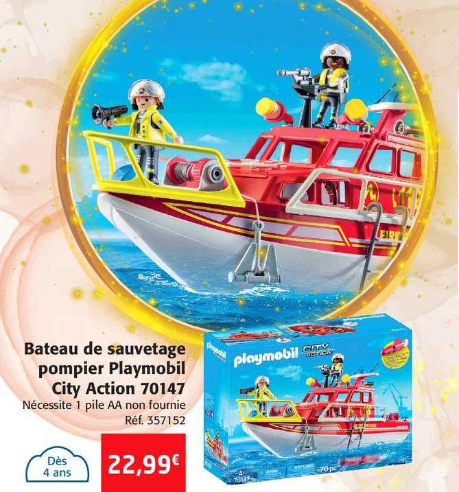 bateau de sauvetage pompier playmobil city action