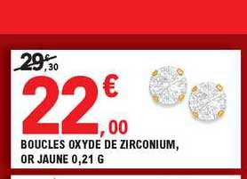 Boucles Oxyde De Zirconium, Or Jaune 0,21 G